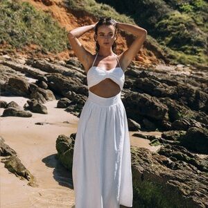 SNDYS Boat Linen Dress in White